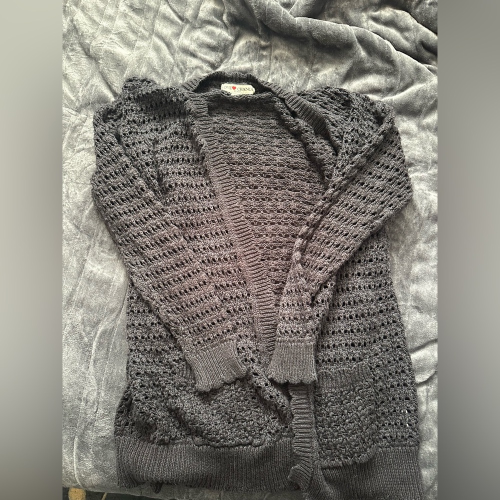 Black knit cardigan